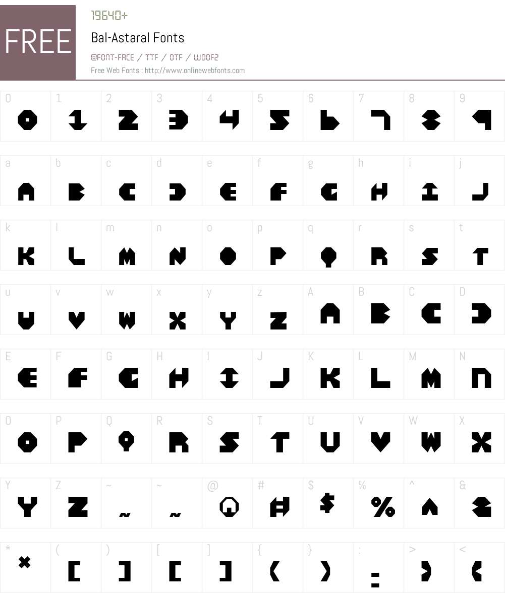 Bal-Astaral Font Screenshots