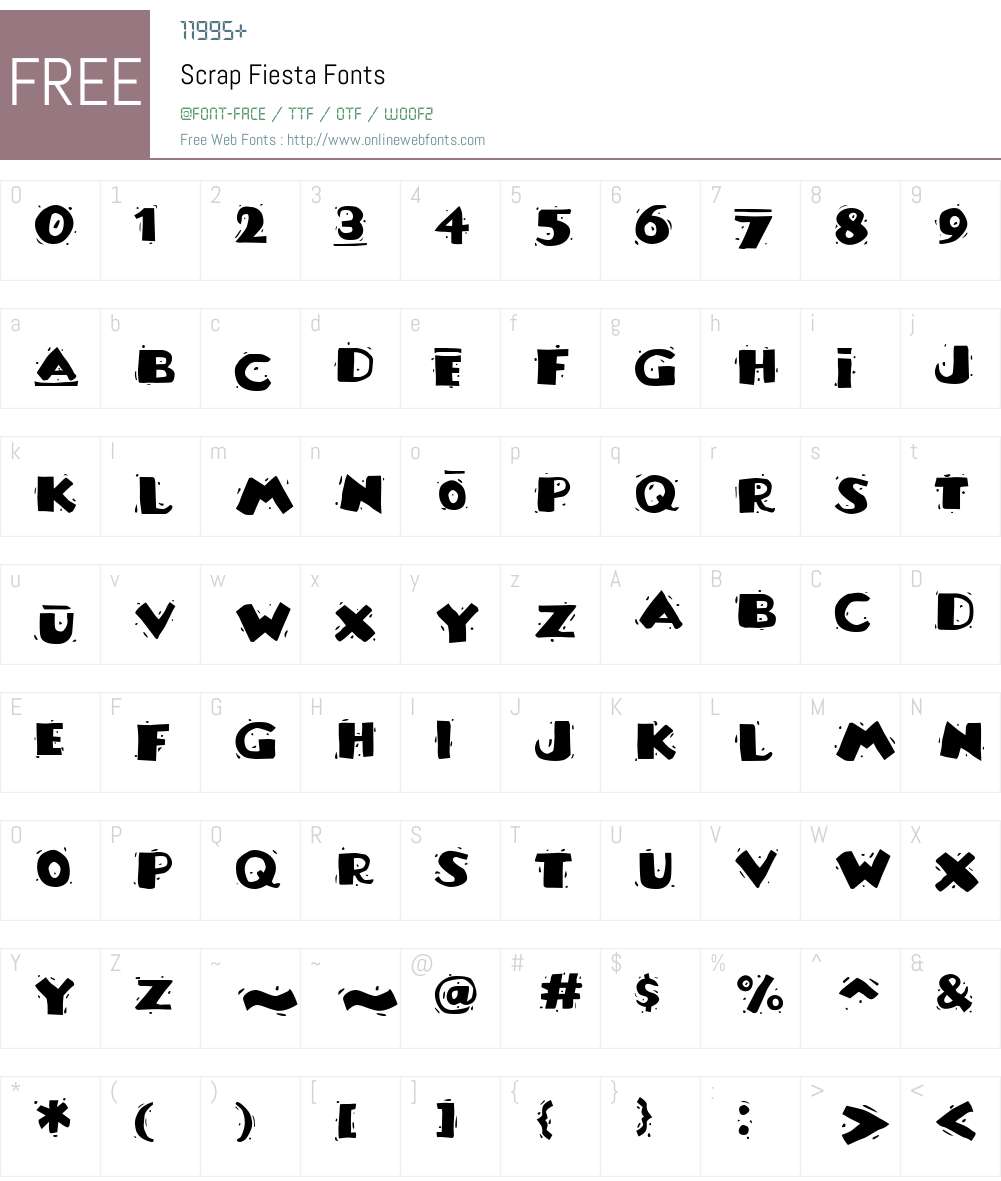 Scrap Fiesta Font Screenshots