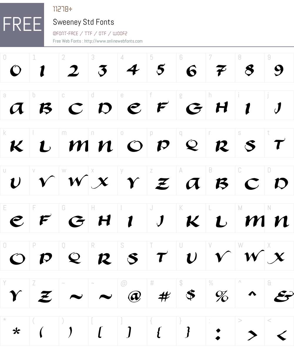 Sweeney Std Font Screenshots