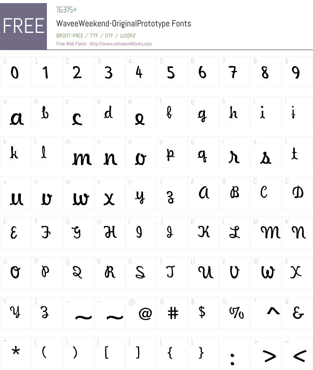 WaveeWeekend Font Screenshots