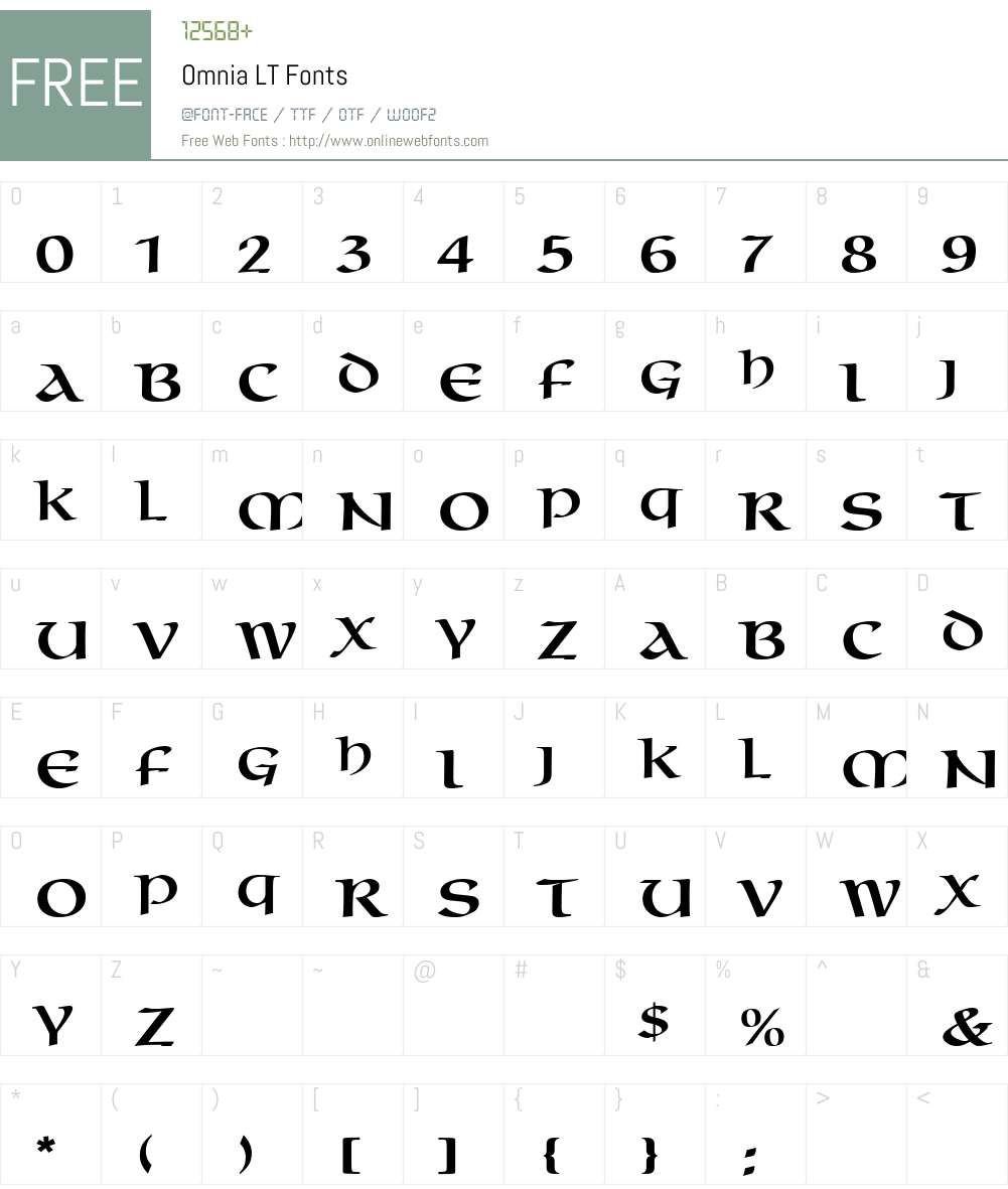 Omnia LT Font Screenshots