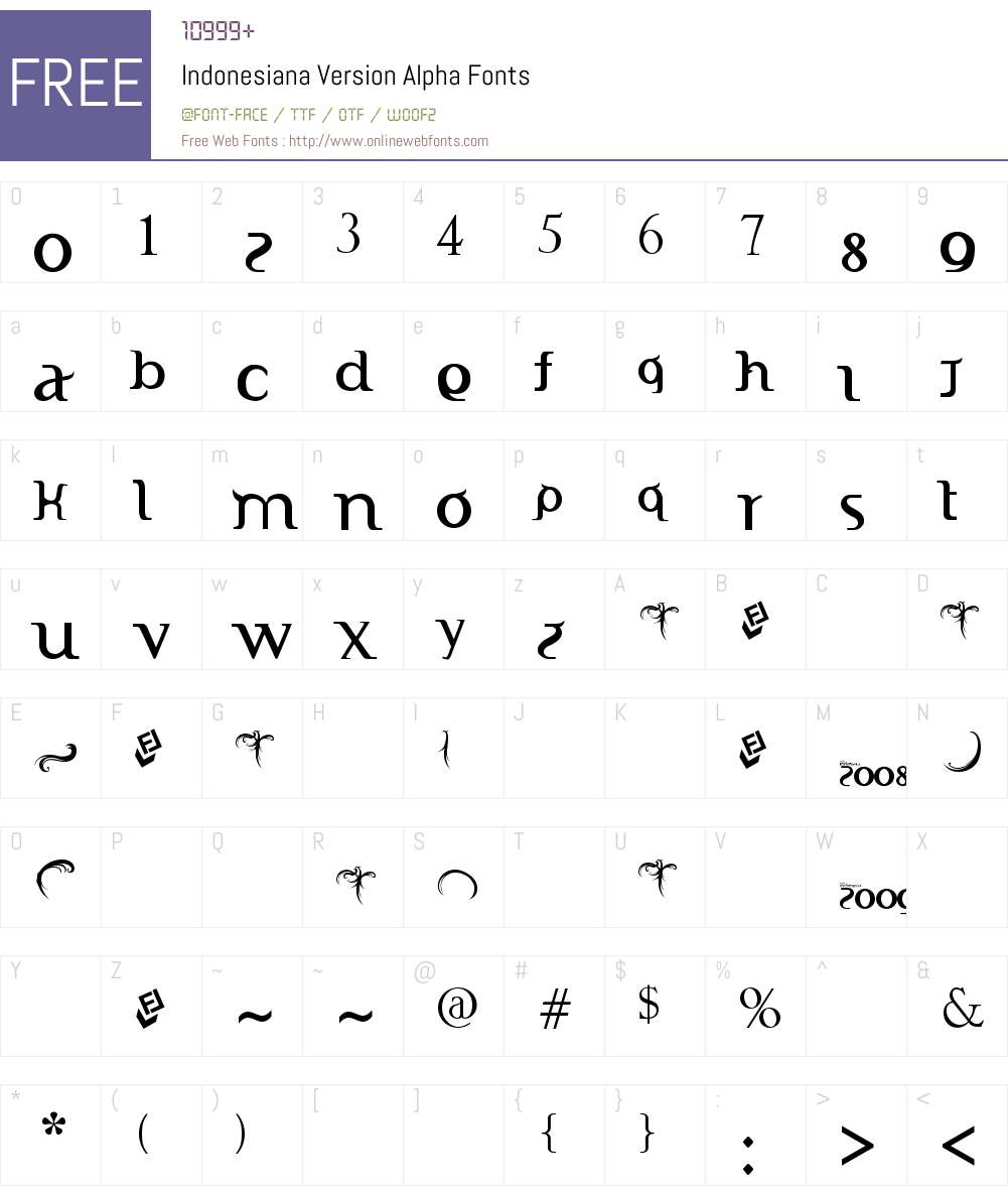 Indonesiana Serif Free ;) Font Screenshots