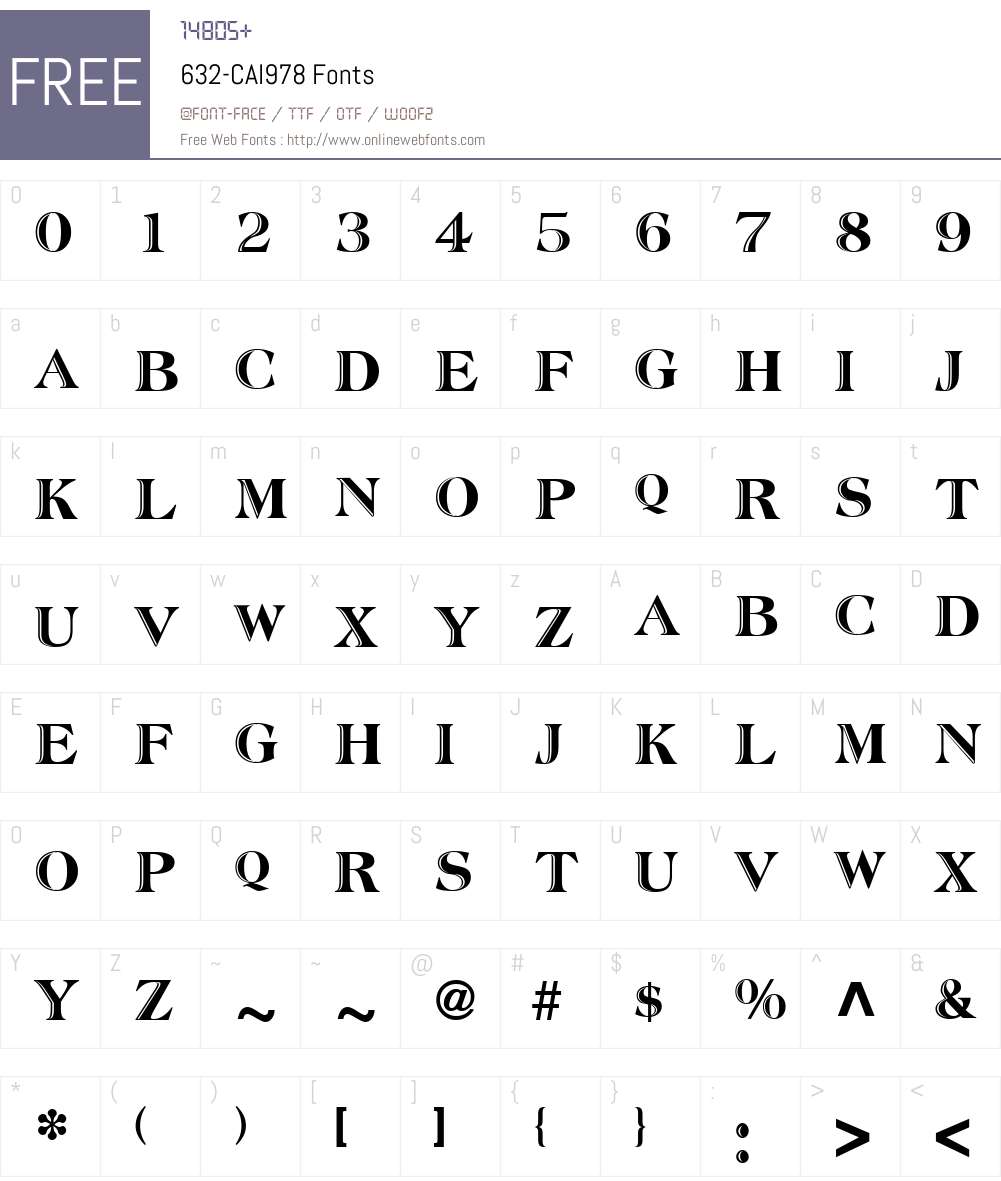 632-CAI978 Font Screenshots