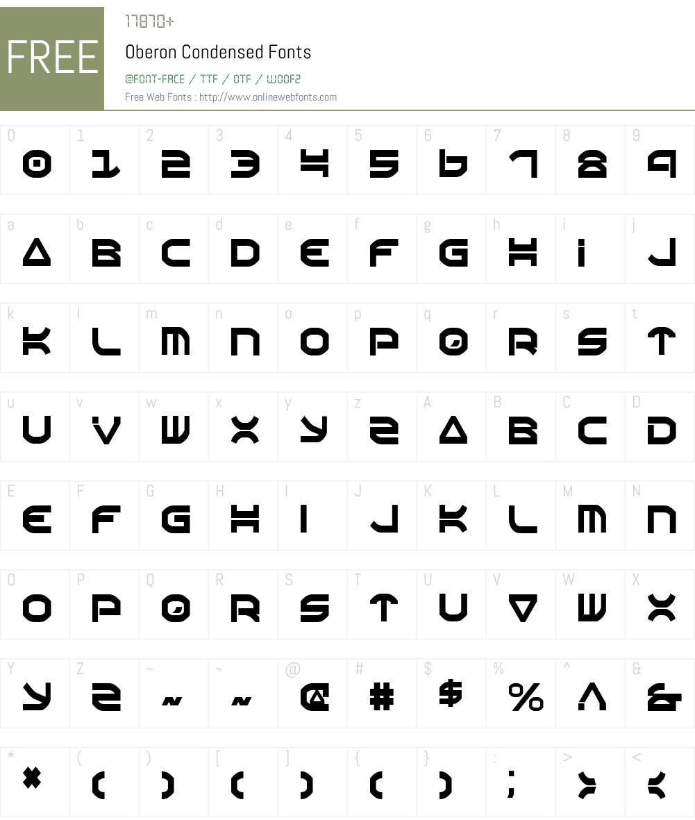 Oberon Condensed Font Screenshots