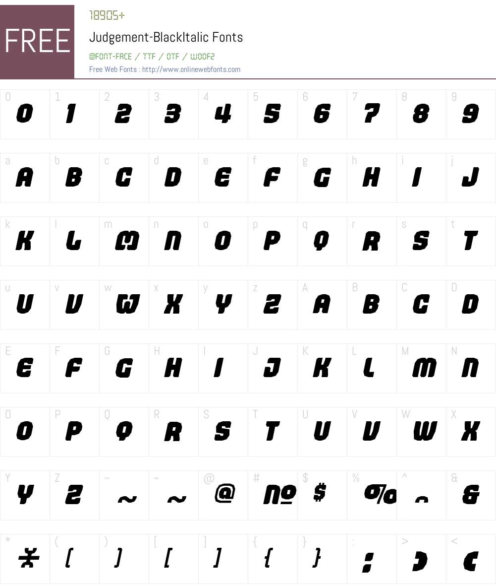 Judgement Font Screenshots