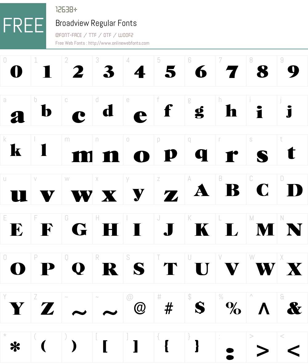 Broadview Font Screenshots