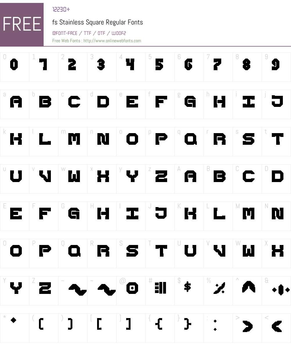 Square Fonts fs Stainless Square 1.0 Fonts Free Download - OnlineWebFonts.COM