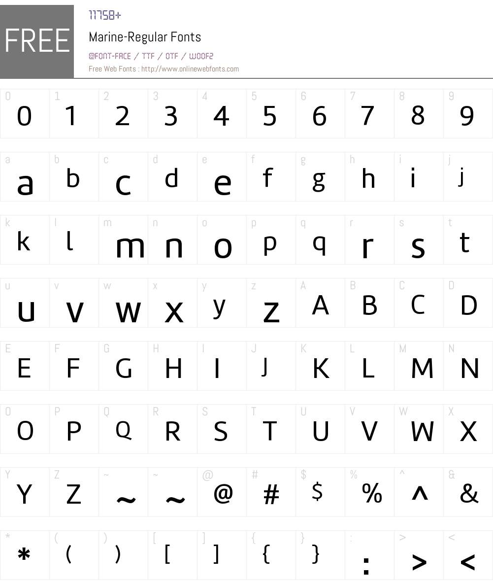 Marine Font Screenshots