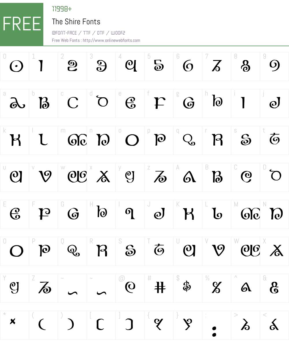 The Shire Font Screenshots