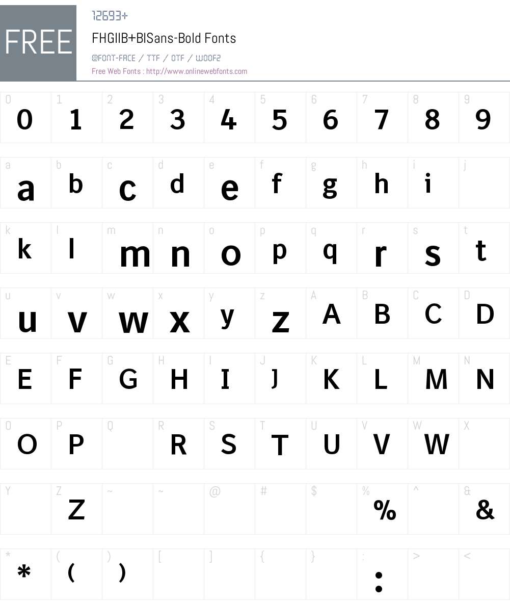 FHGIIB+BISans-Bold Font Screenshots