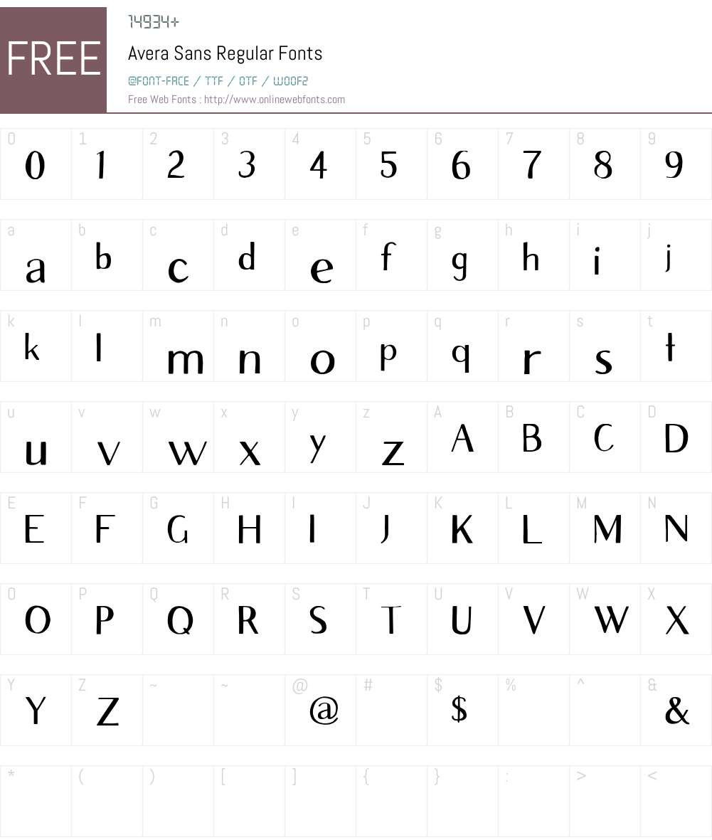 Avera Sans Font Screenshots