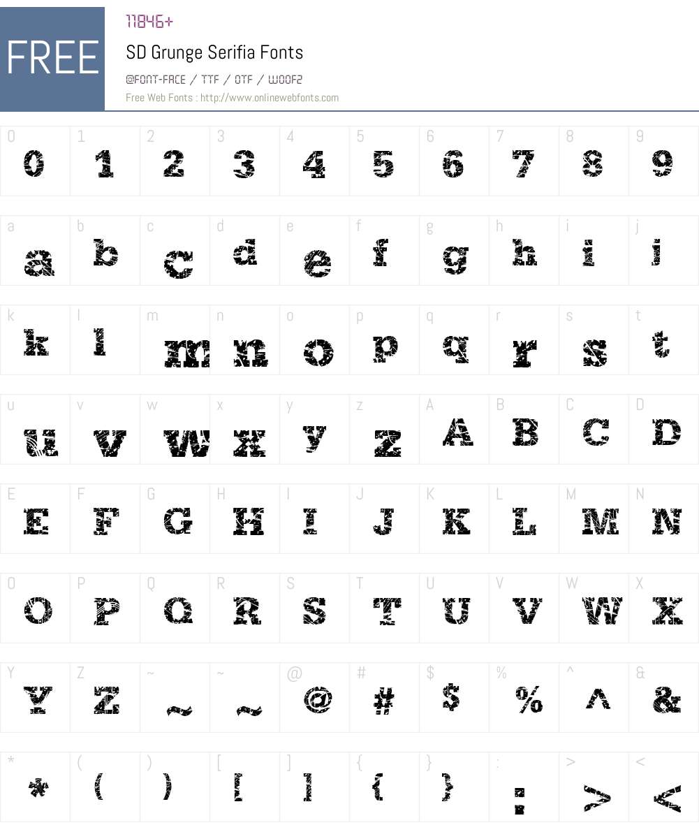 SD Grunge Serifia Font Screenshots