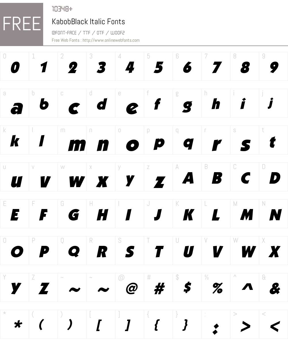 KabobBlack Font Screenshots