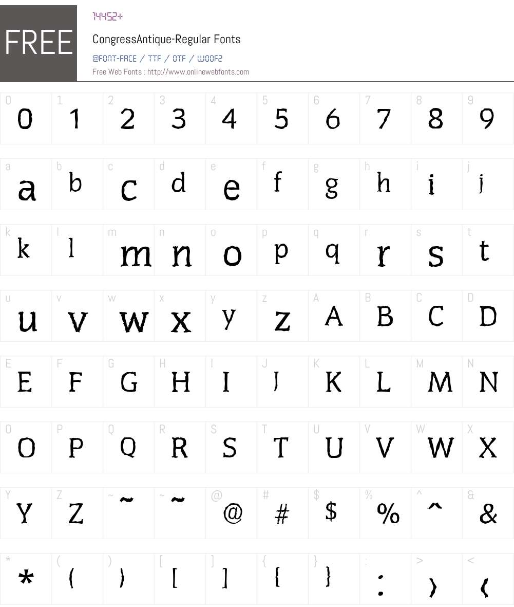 CongressAntique Font Screenshots