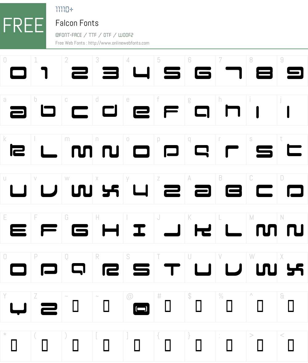 Falcon Font Screenshots