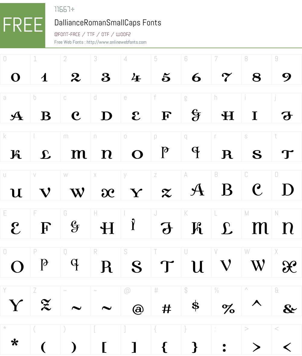 Dalliance Font Screenshots