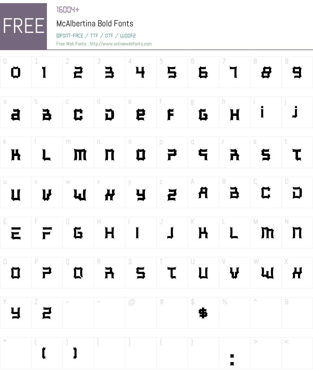 McAlbertina Font Screenshots