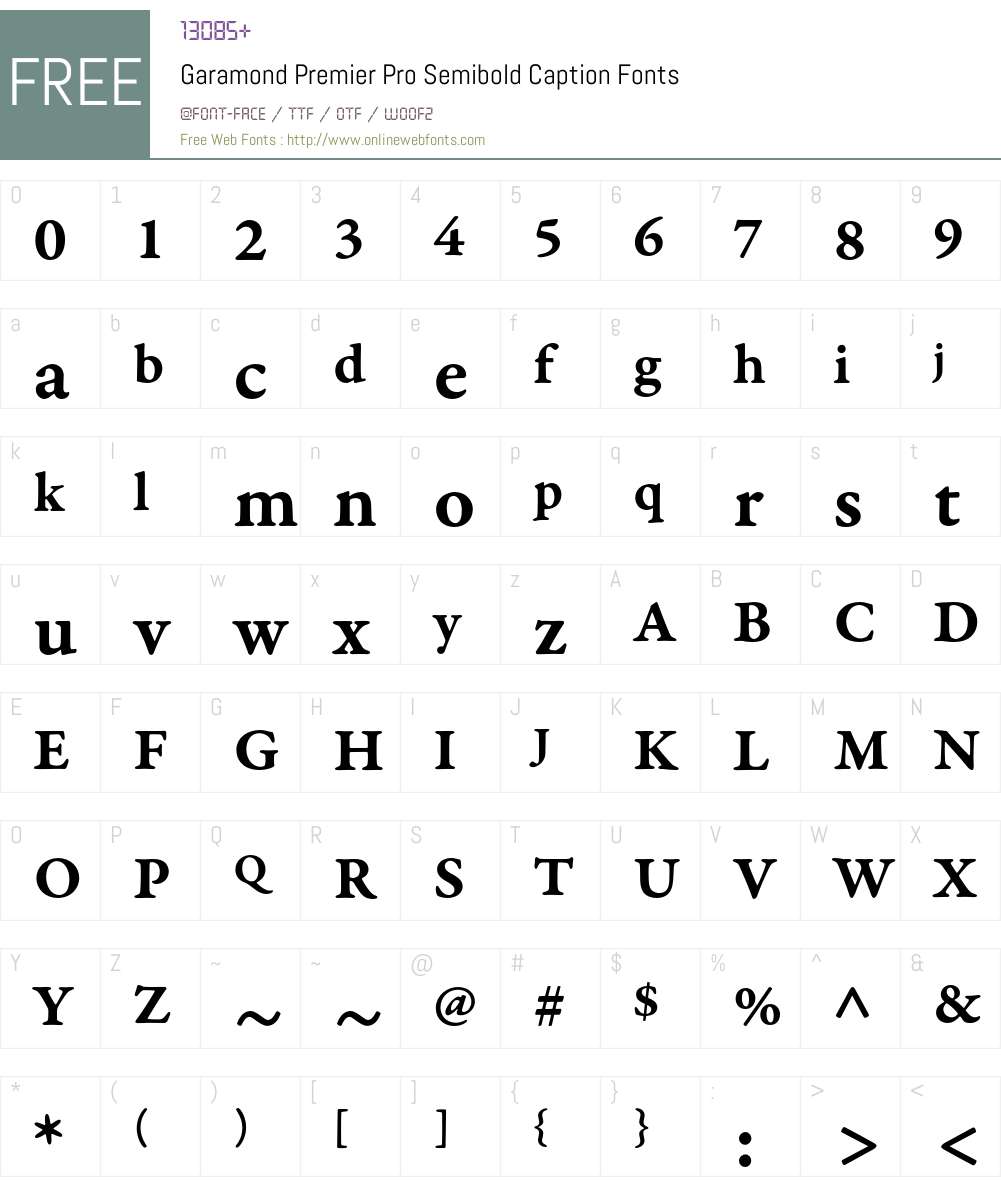 Garamond Premier Pro Font Screenshots