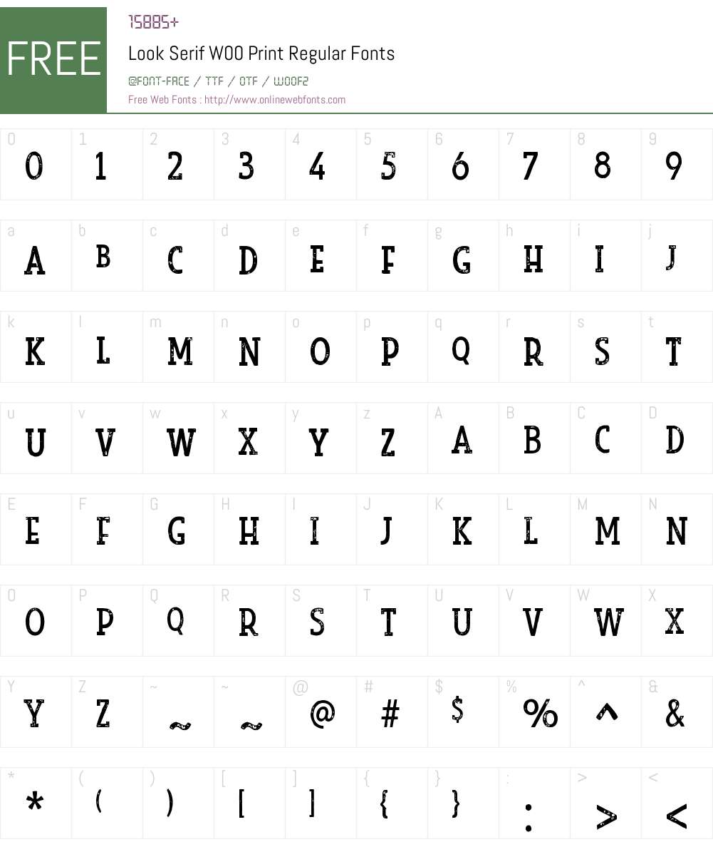 LookSerifW00-PrintRegular Font Screenshots