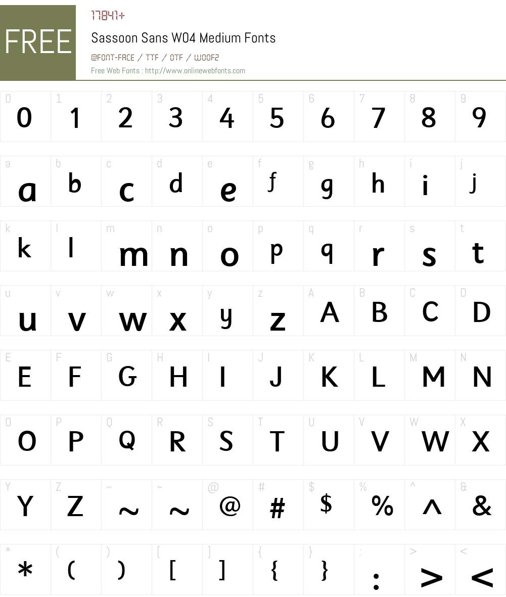 SassoonSansW04-Medium Font Screenshots