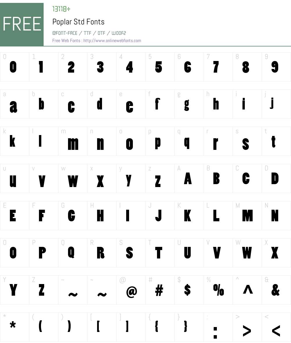 Poplar Std Font Screenshots