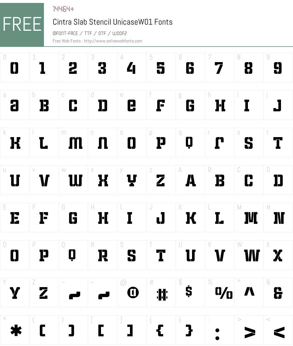CintraSlabStencilUnicaseW01 Font Screenshots