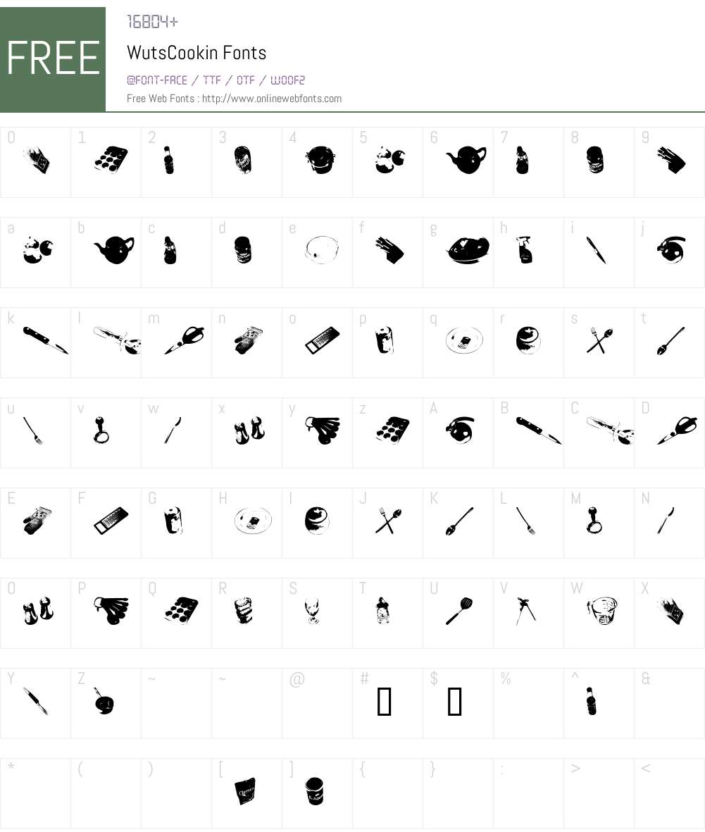 WutsCookin Font Screenshots