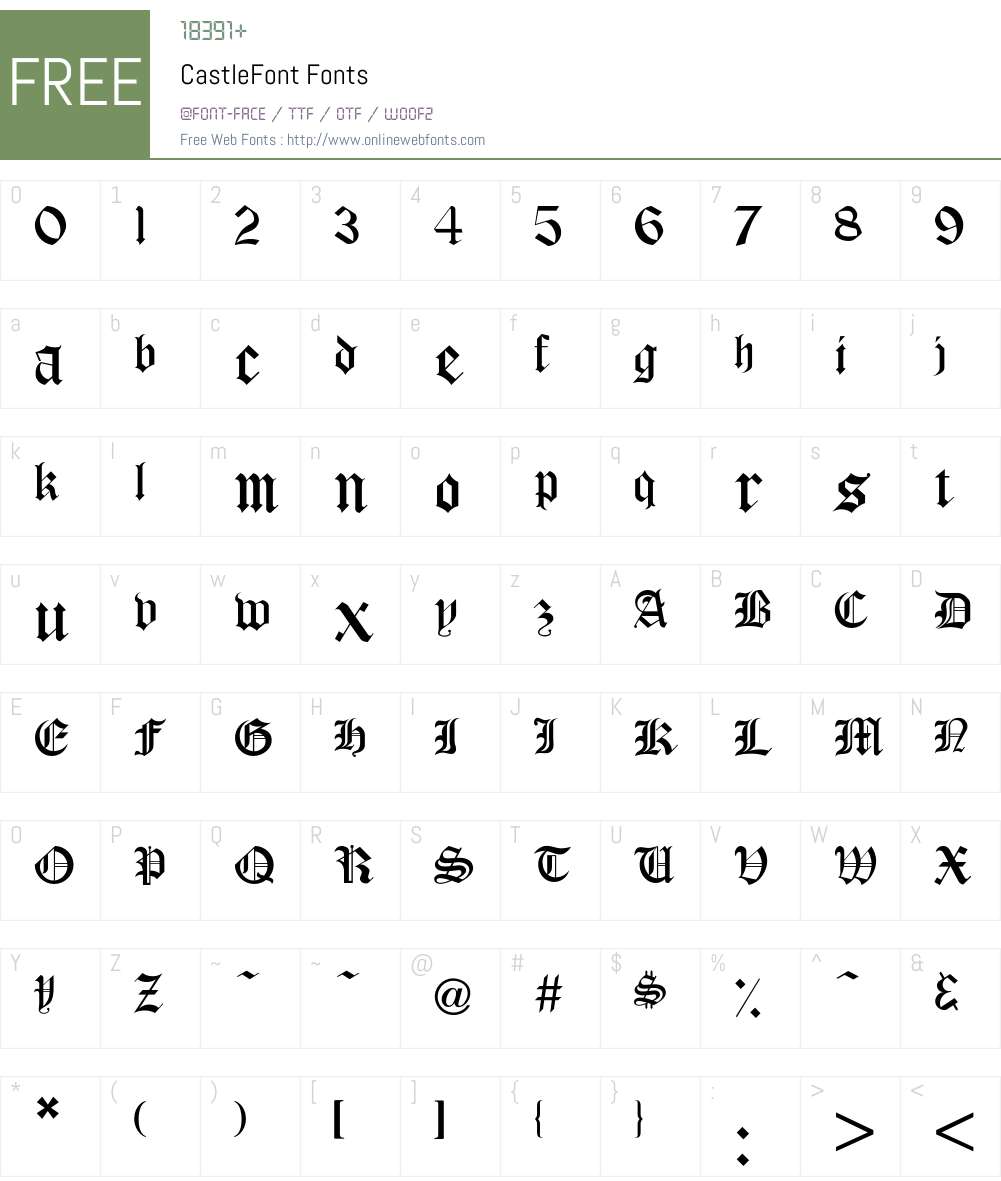 Castle Font Screenshots