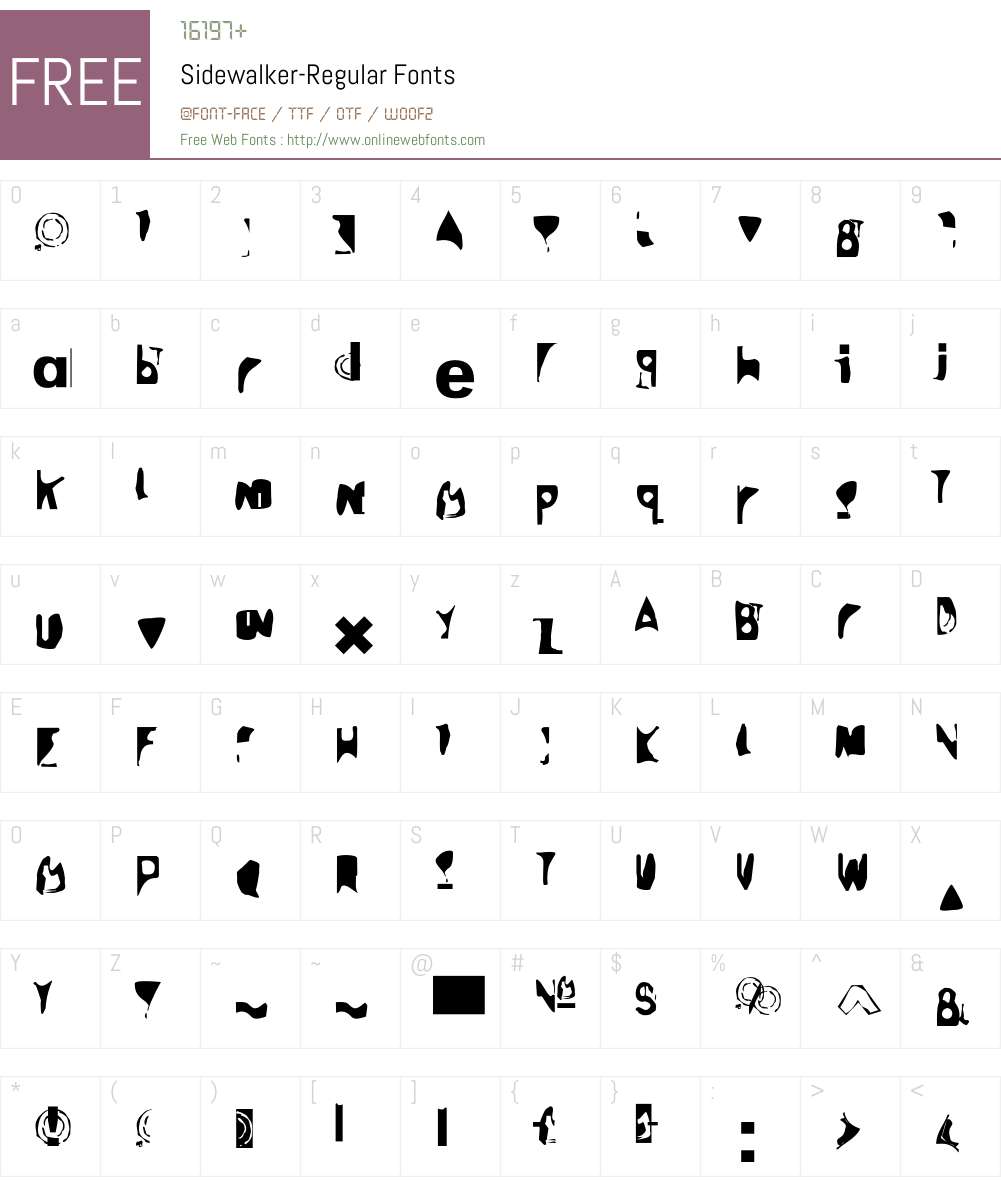 Sidewalker Font Screenshots