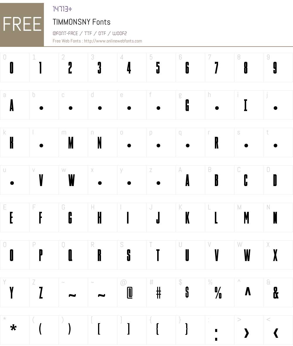 TIMMONS_NY_FINAL Font Screenshots