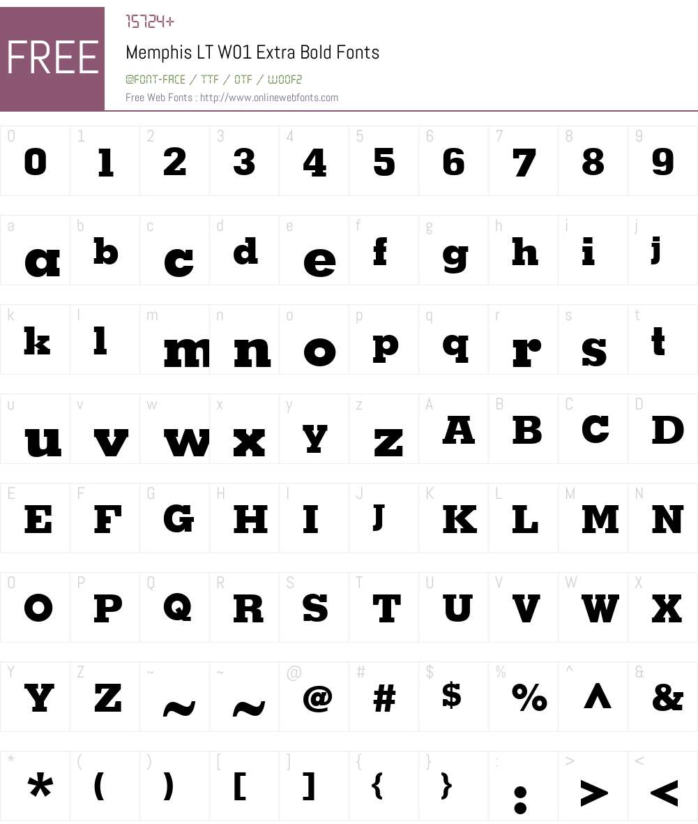 MemphisLTW01-ExtraBold Font Screenshots