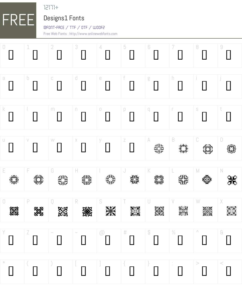 Designs1 Font Screenshots