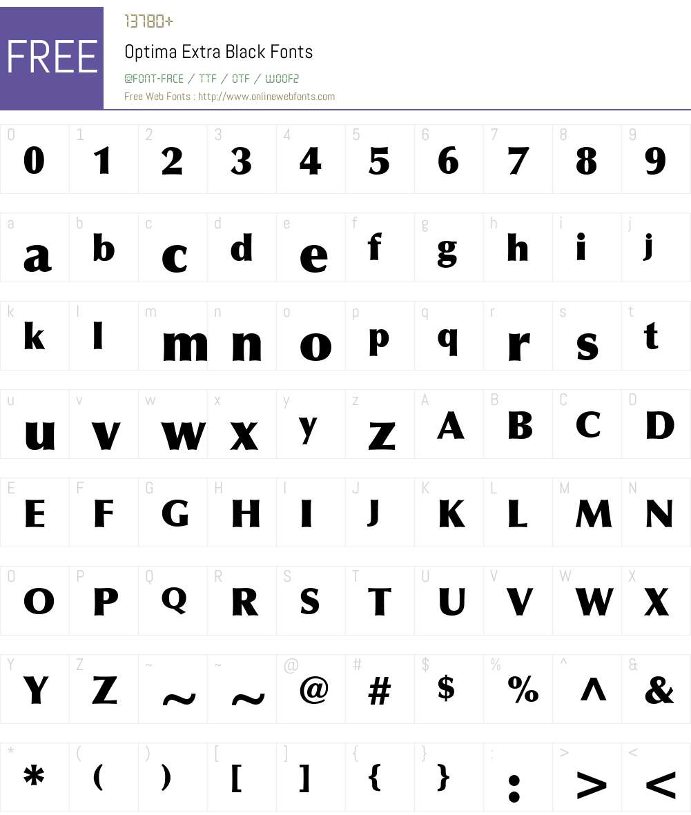 Optima Font Screenshots