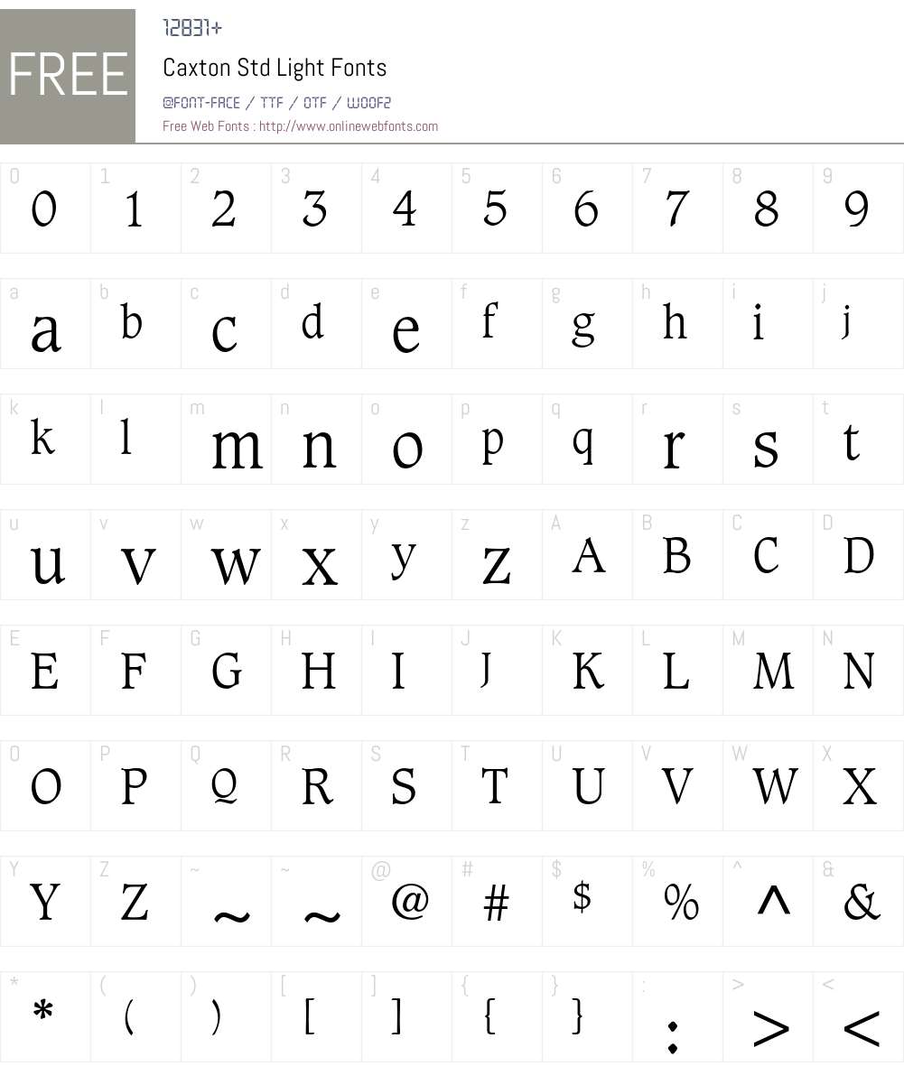 Caxton Std Font Screenshots