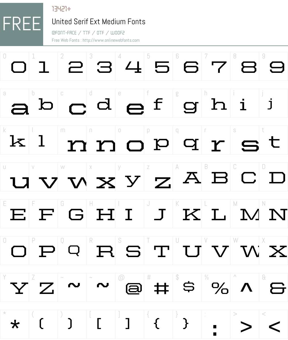 United Serif Ext Font Screenshots