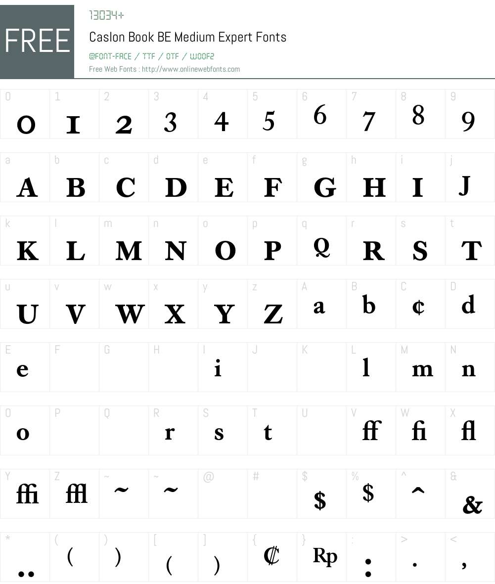 Caslon Book BE Font Screenshots
