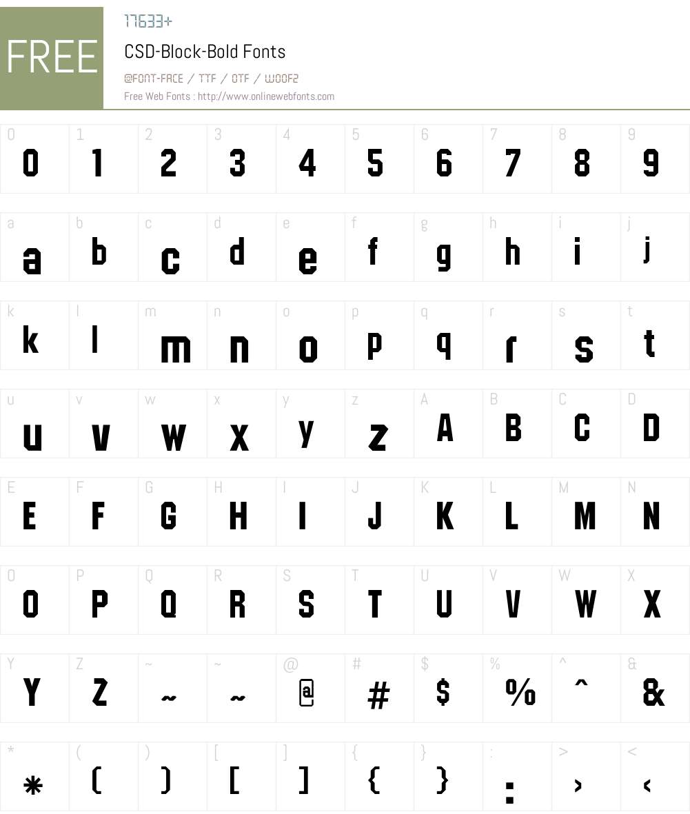 CSD-Block-Bold Font Screenshots