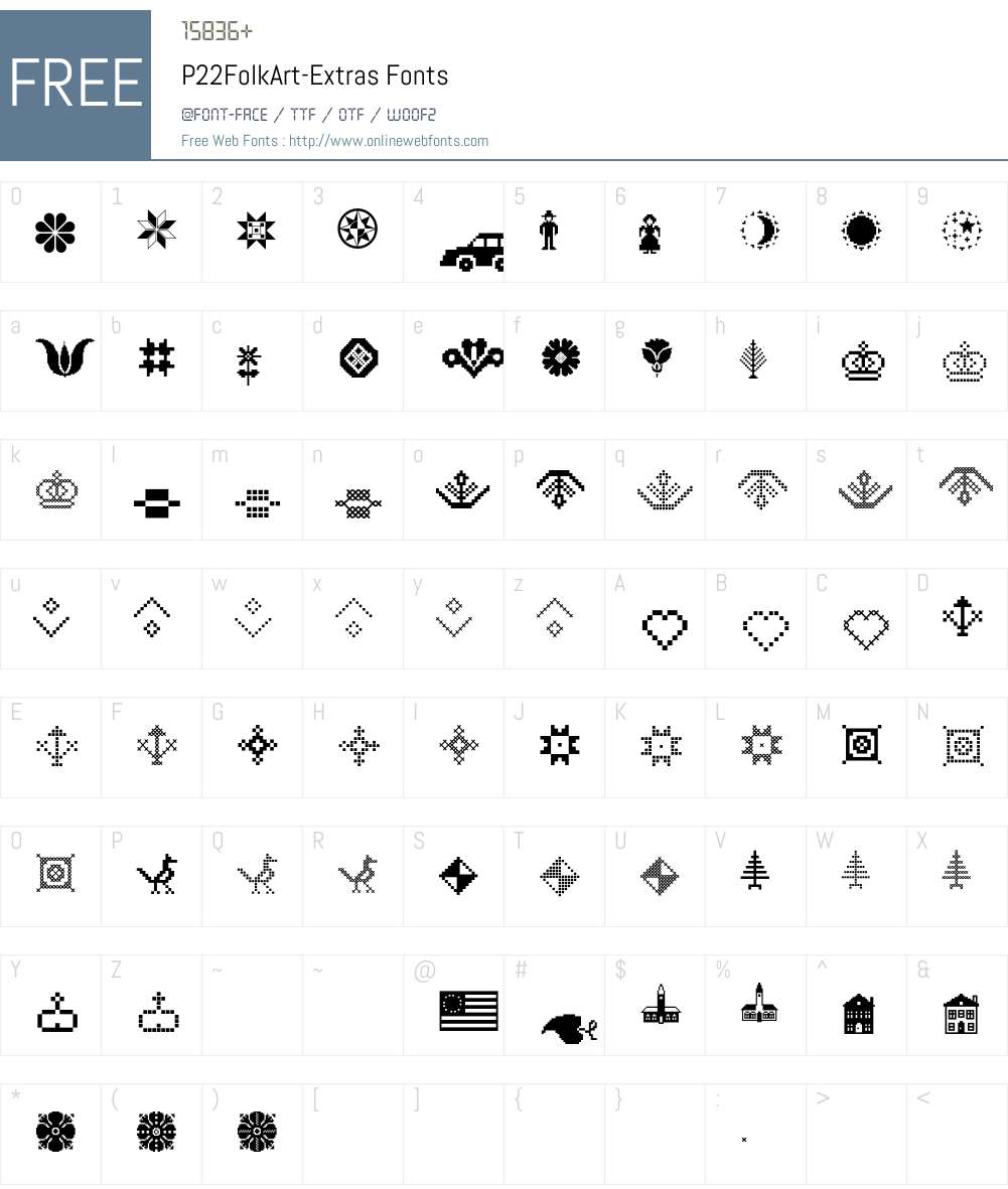 P22FolkArt Font Screenshots