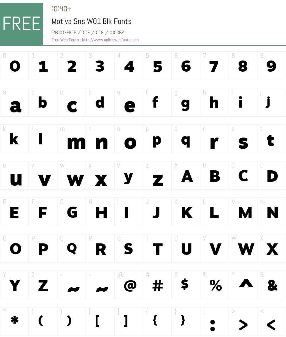 MotivaSnsW01-Blk Font Screenshots