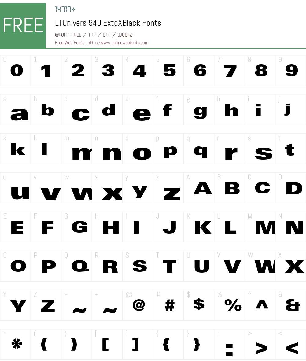 LTUnivers Font Screenshots