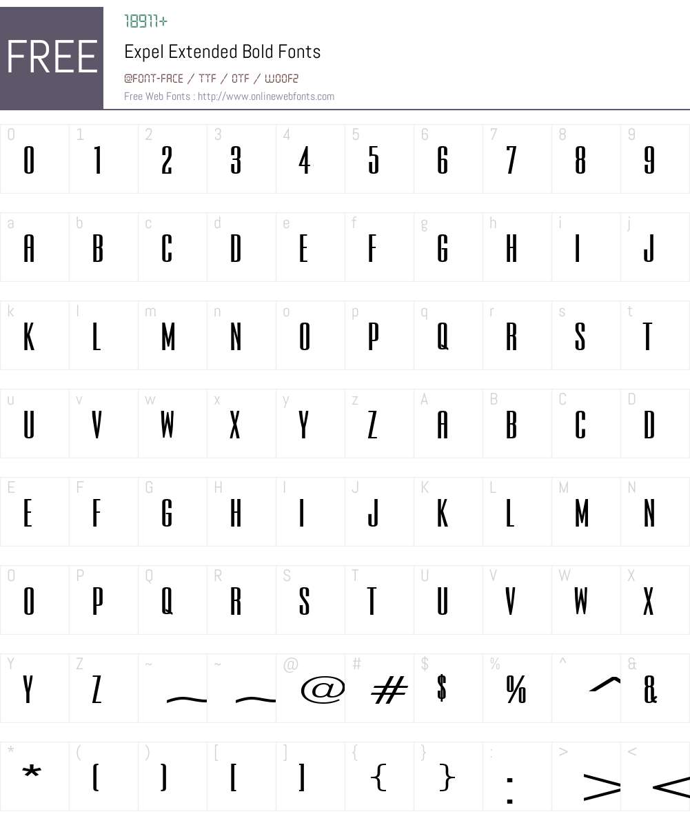Expel Extended Font Screenshots