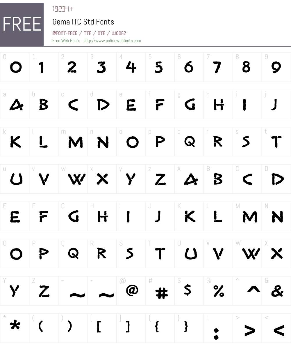 Gema ITC Std Font Screenshots