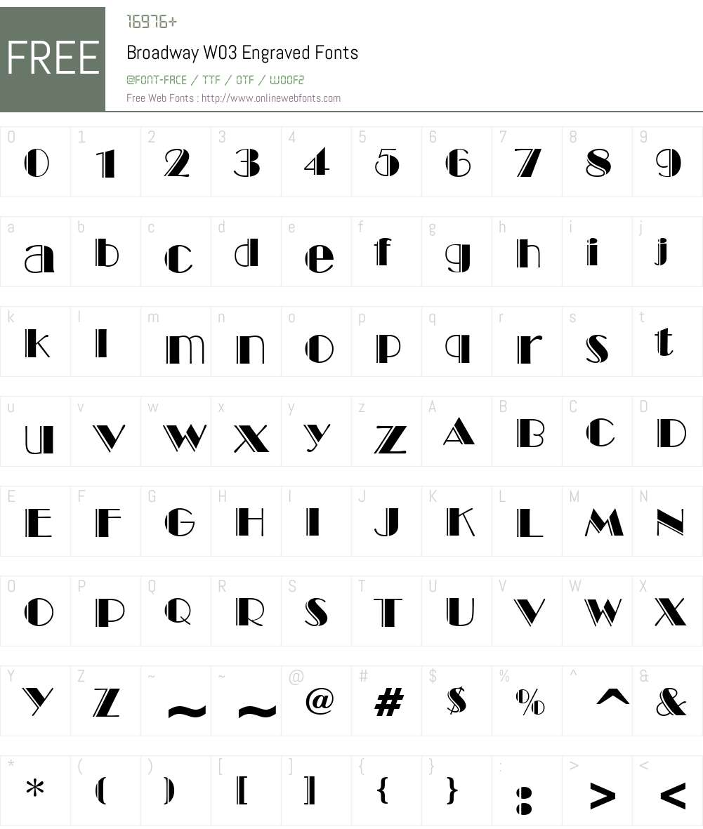 Broadway Font Screenshots
