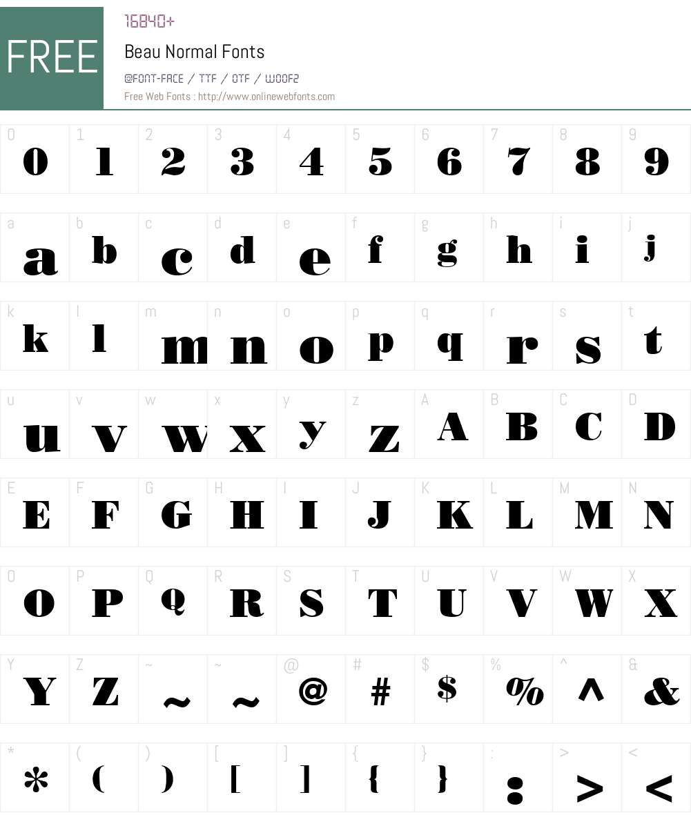 Beau Font Screenshots