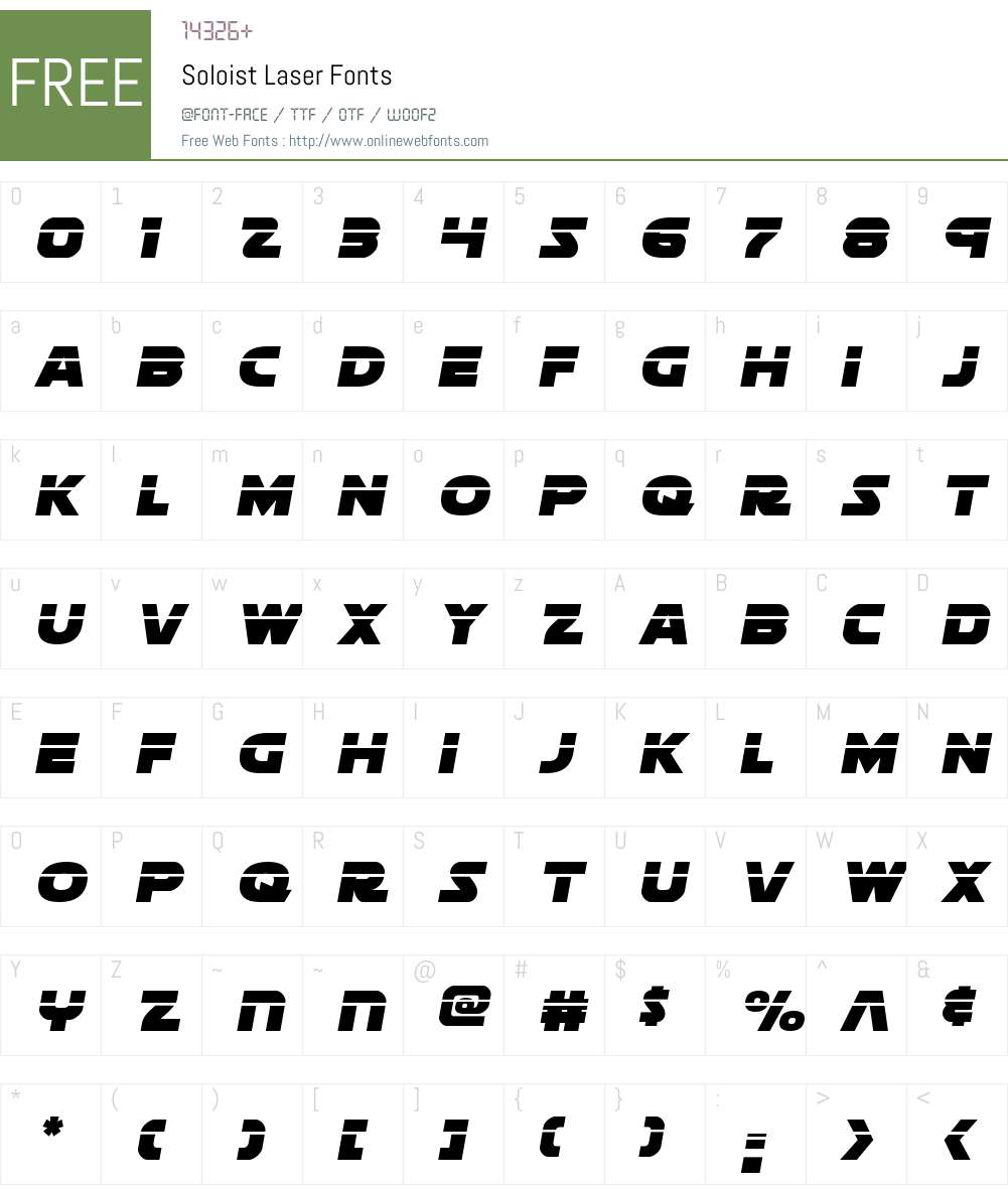 Soloist Laser Font Screenshots
