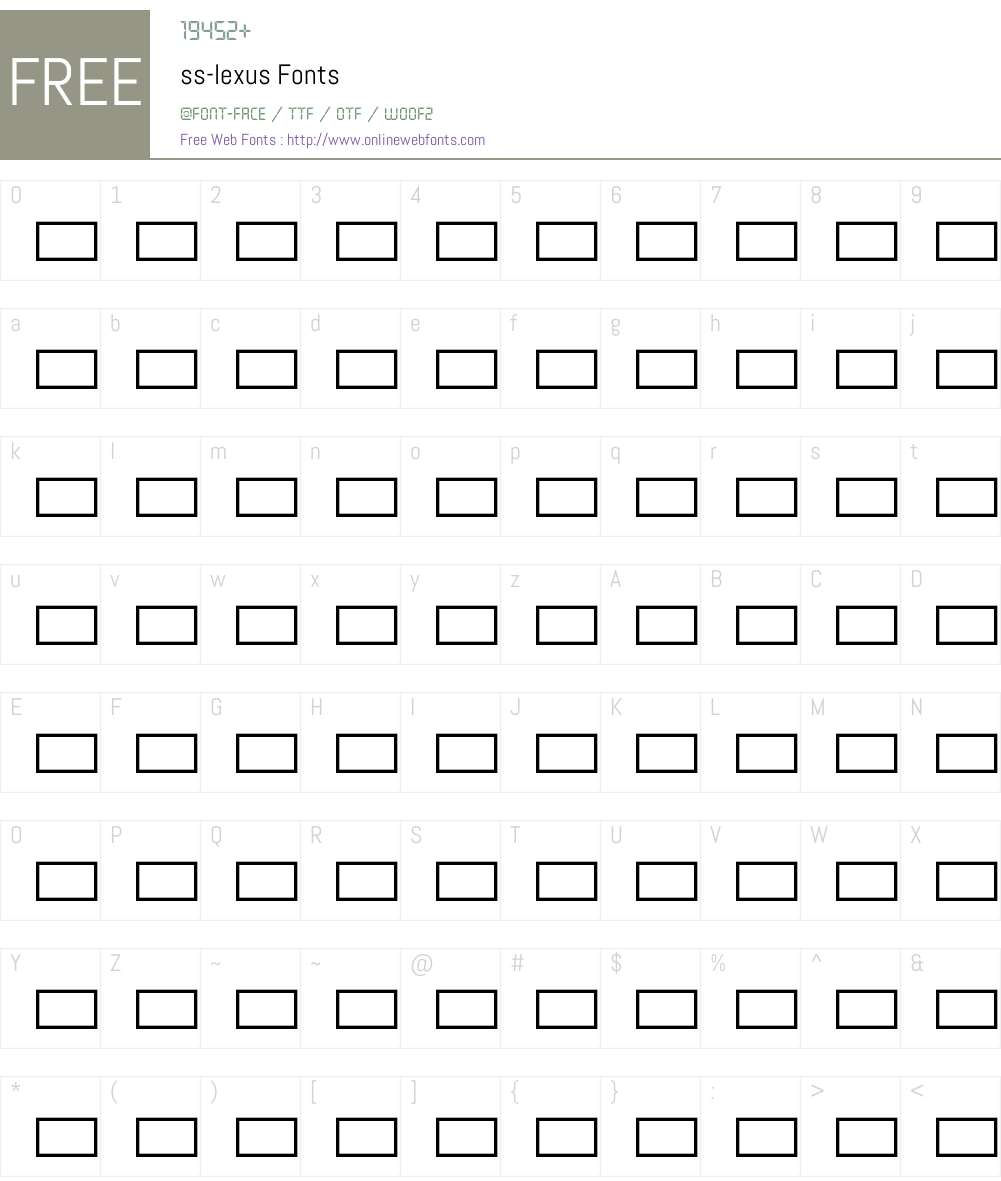 ss-lexus Font Screenshots