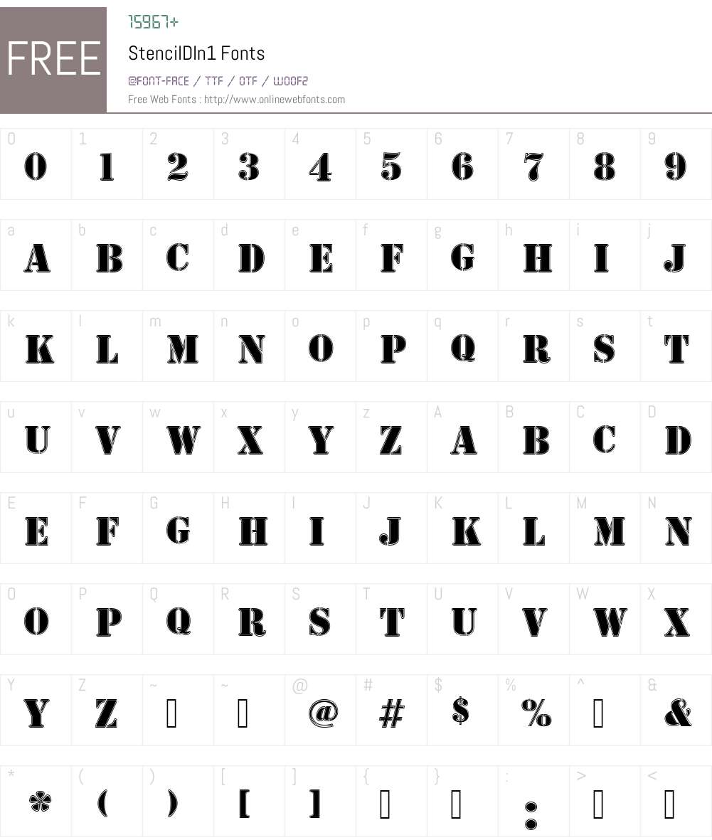 StencilDIn1 Font Screenshots