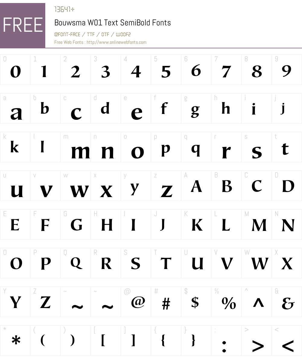 BouwsmaW01-TextSemiBold Font Screenshots