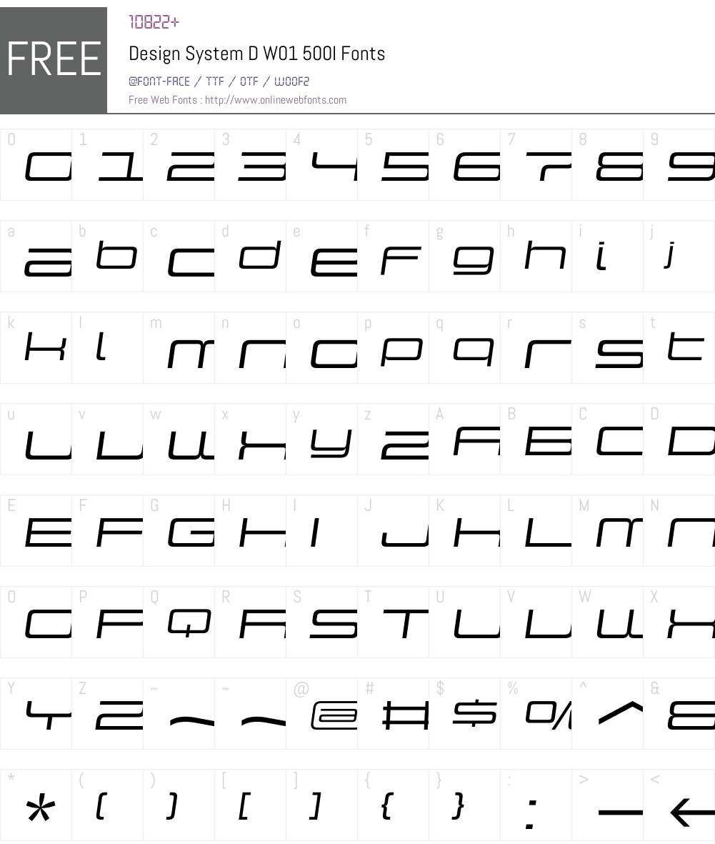 DesignSystemDW01-500I Font Screenshots