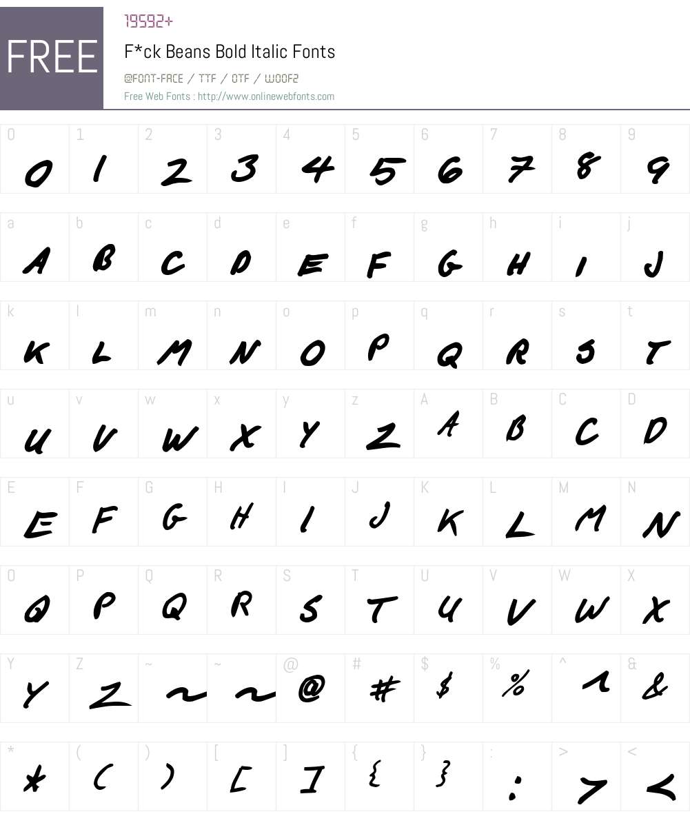 F*ck Beans Font Screenshots